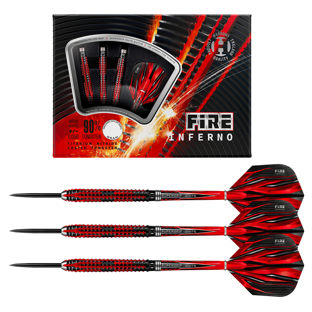 Harrows Fire Inferno 90% Tungsten Steel Tip Darts