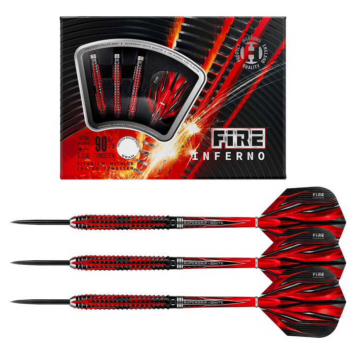 Harrows Fire Inferno 90% Tungsten Steel Tip Darts