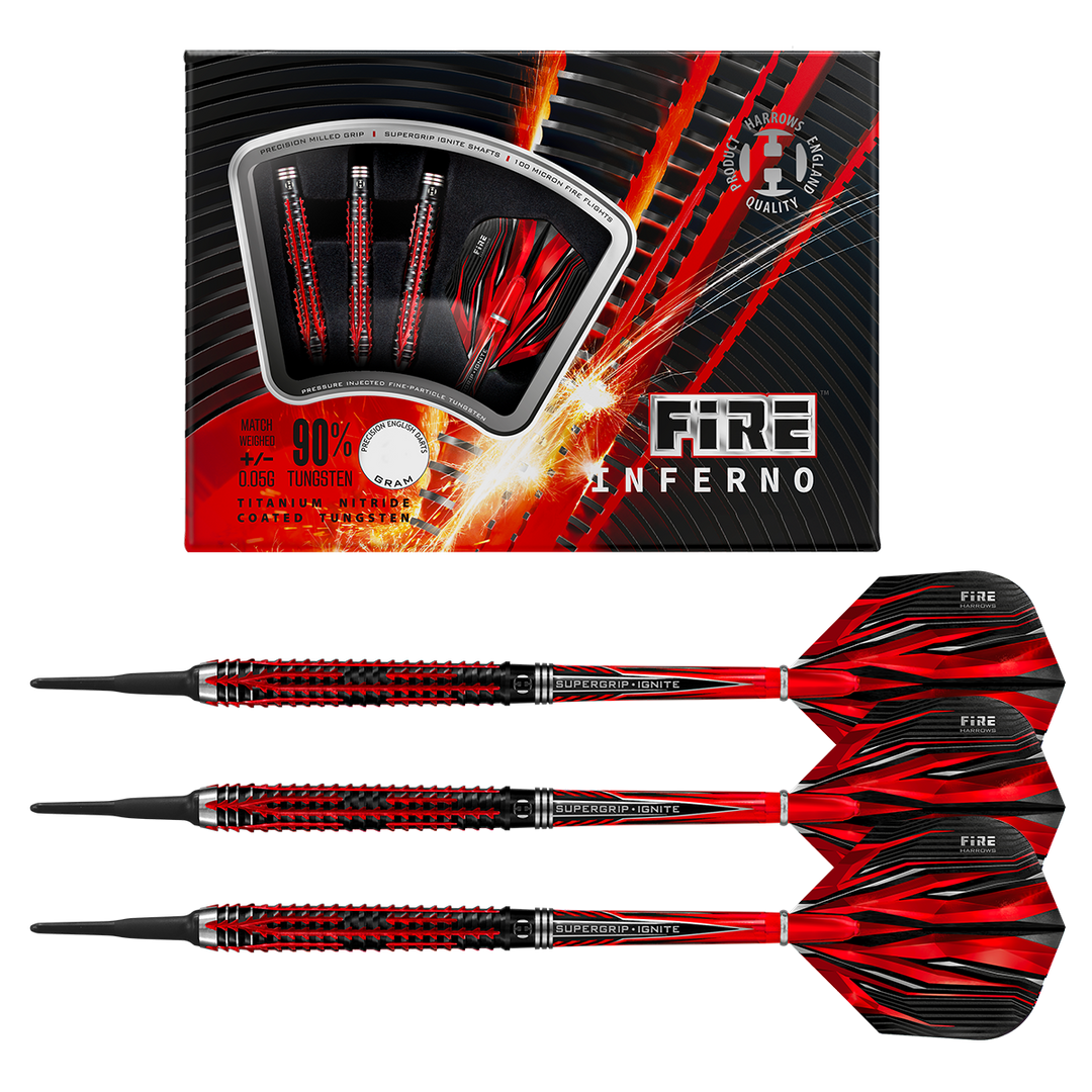 Harrows Fire Inferno 90% Tungsten Soft Tip Darts