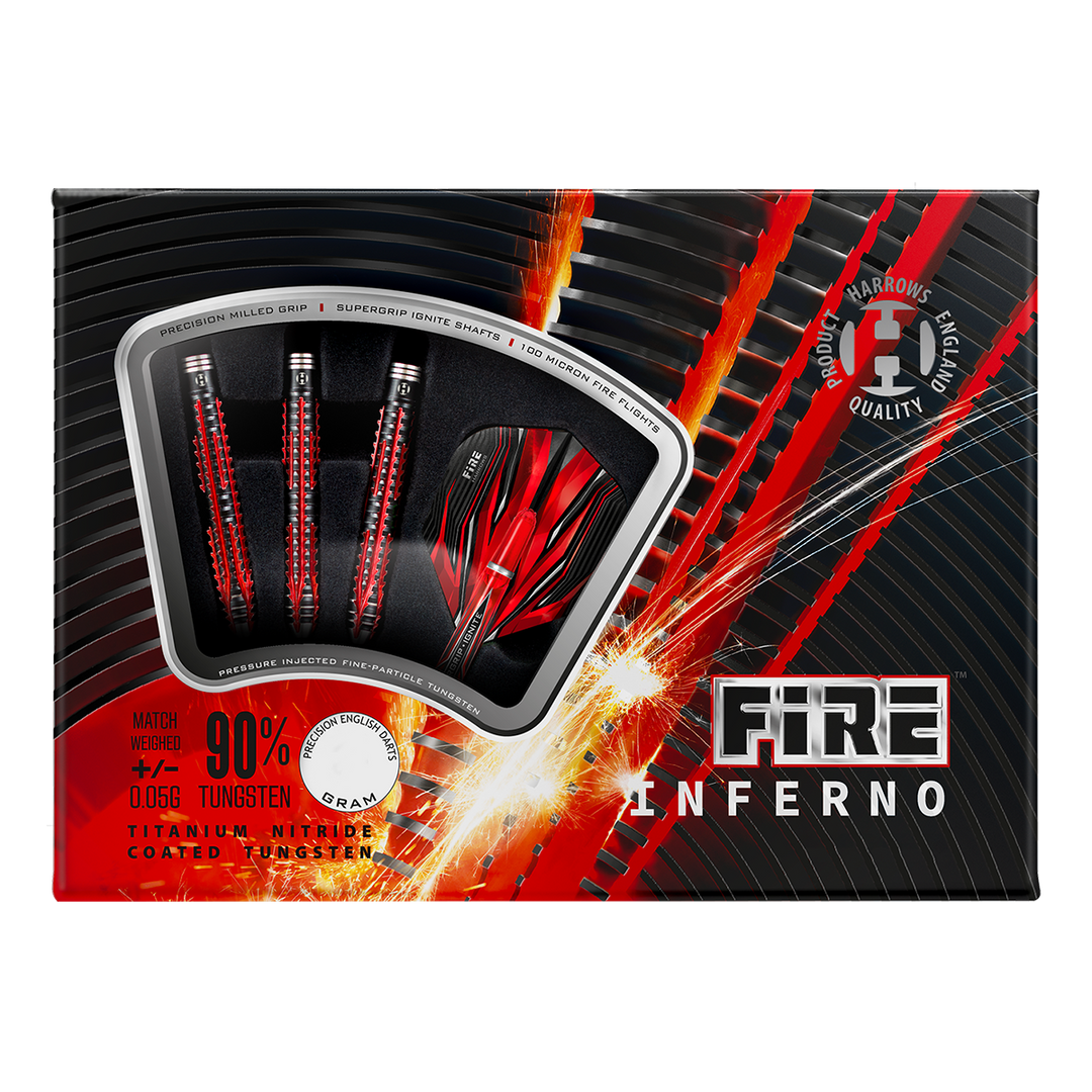 Harrows Fire Inferno 90% Tungsten Steel Tip Darts