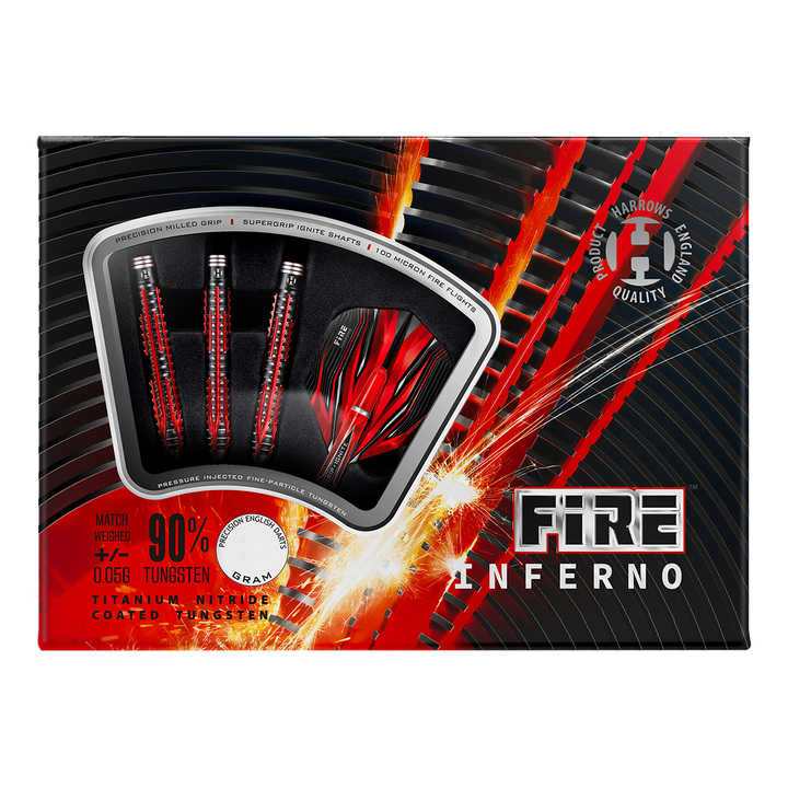 Harrows Fire Inferno 90% Tungsten Steel Tip Darts