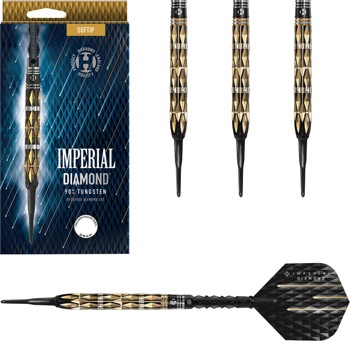 Imperial Diamond 90% Tungsten Soft Tip Darts by Harrows