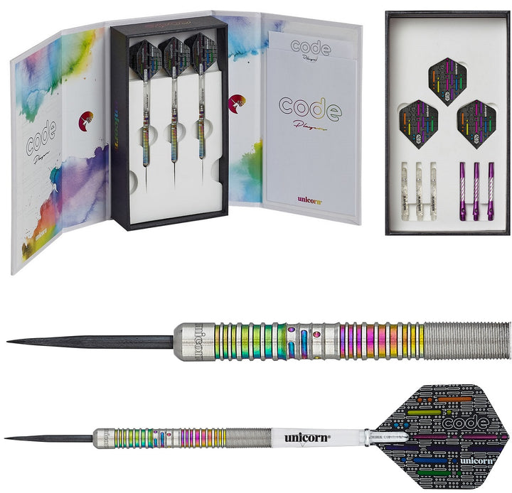 James Wade Code 90% Tungsten Steel Tip Darts by Unicorn