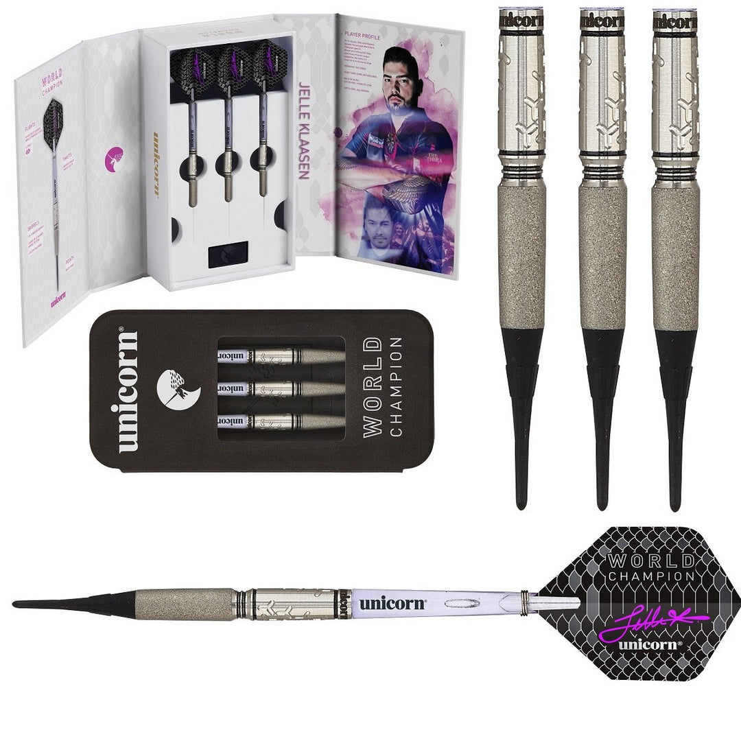 Jelle Klaasen World Champion Natural 80/90% Tungsten Soft Tip Darts by Unicorn