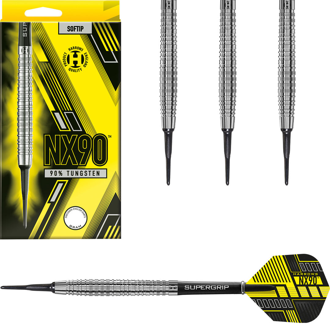 NX90 90% Tungsten Soft Tip Darts by Harrows