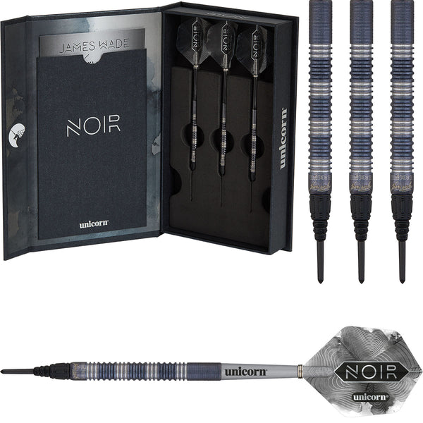 James Wade Noir 90% Tungsten Soft Tip Darts by Unicorn – Double
