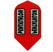 Pentathlon 100 Micron Slim Red Clear Panel Dart Flights