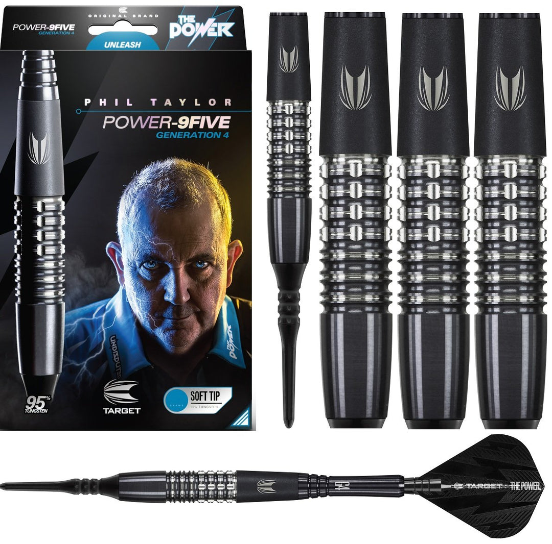 Phil Taylor Gen 4 9FIVE 95% Tungsten Soft Tip Darts by Target