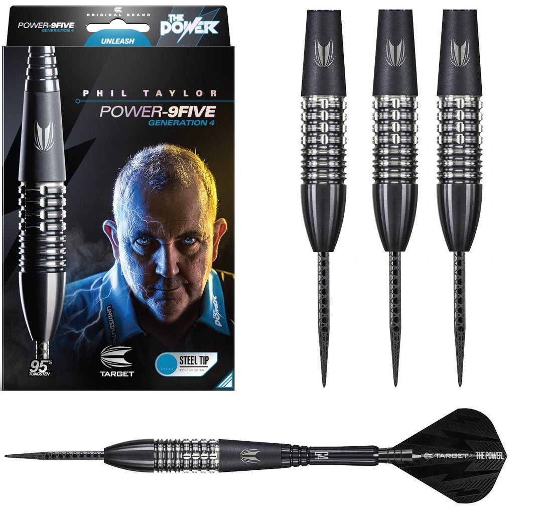 Phil Taylor Gen 4 9FIVE 95% Tungsten Steel Tip Darts by Target