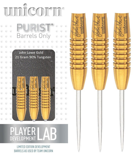 John Lowe Purist Gold Steel Tip Darts by Unicorn