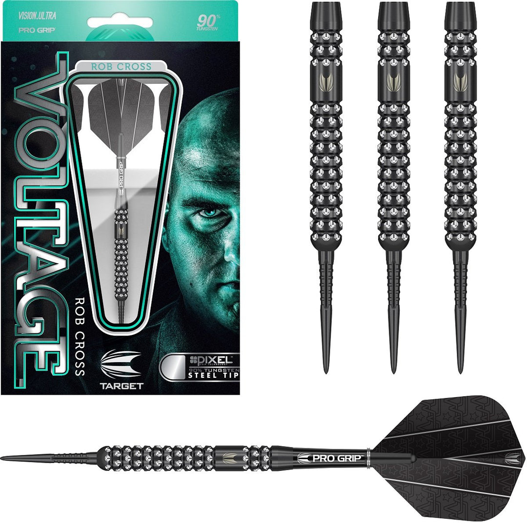 Rob Cross Black Pixel Grip 90% Tungsten Steel Tip Darts by Target