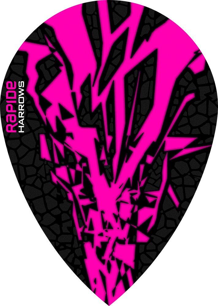 Harrows Rapide Pear Pink on Black Dart Flights