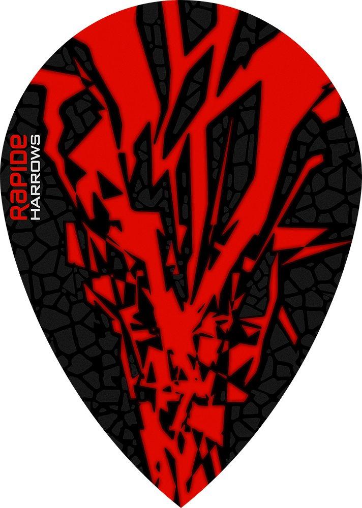 Harrows Rapide Pear Red on Black Dart Flights