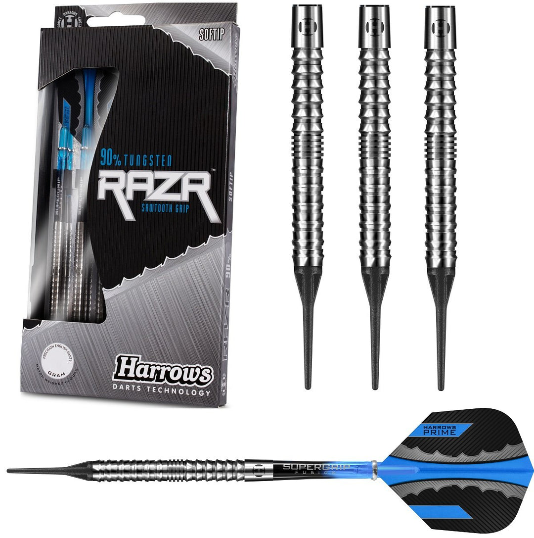 Harrows Razr Straight 90% Tungsten Soft Tip Darts
