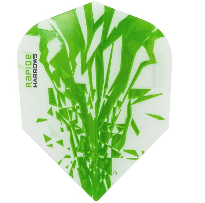 Harrows Rapide Green on White Dart Flights