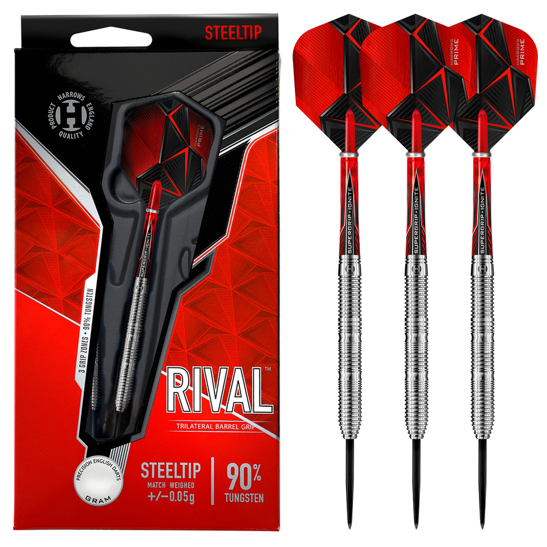 Rival 90% Tungsten Steel Tip Darts by Harrows