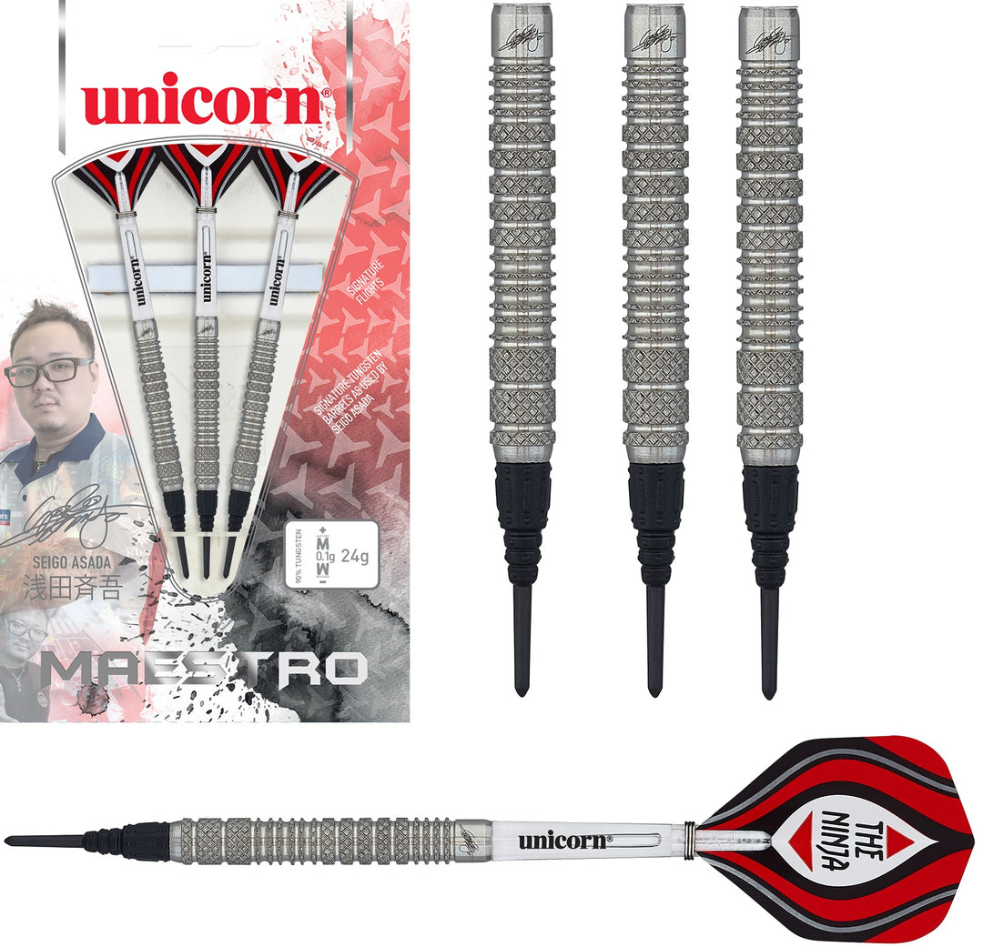 Seigo Asada Phase 2 Maestro 90% Tungsten Soft Tip Darts by Unicorn