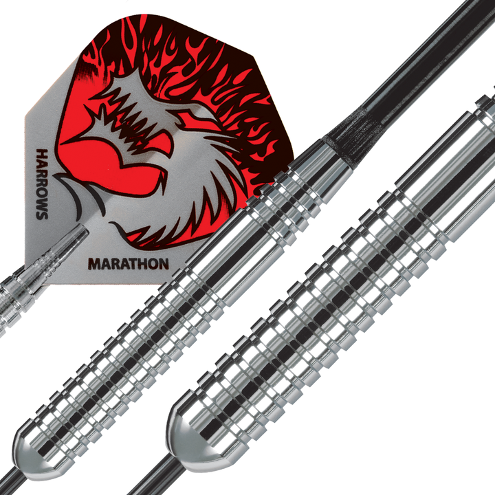Harrows Silver Arrows Ringed Chromed Brass Steel Tip Darts