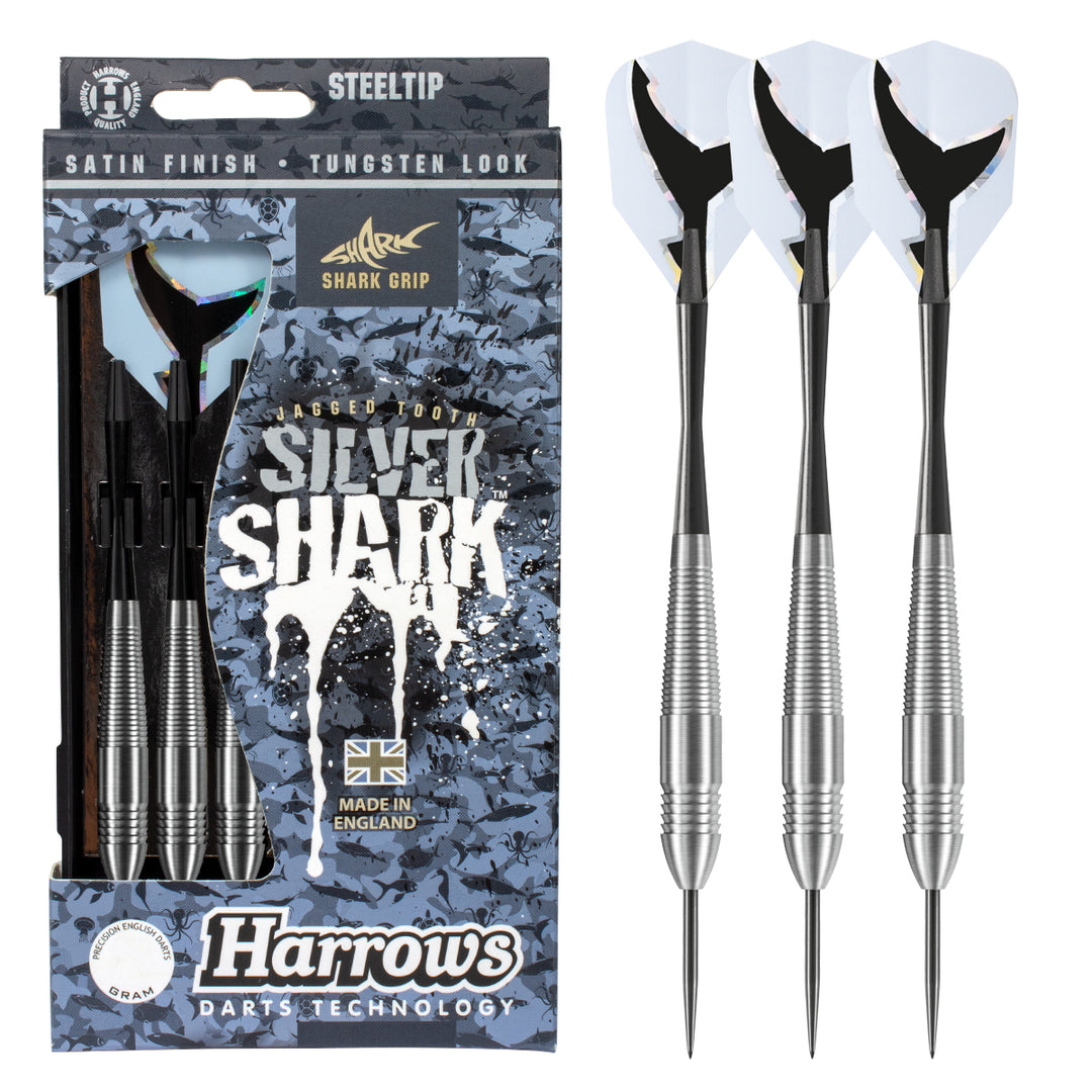 Harrows Silver Shark Style B Tungsten Look Steel Tip Darts