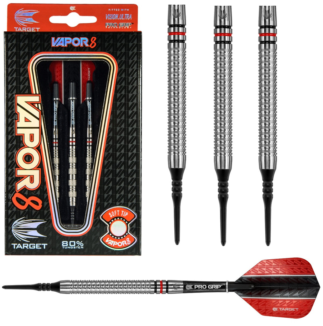 Vapor 8 Tungsten 02 Soft Tip Darts by Target - Vapor8 55mm Barrel