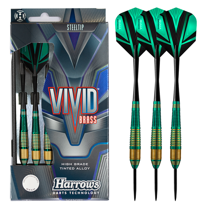 Harrows Vivid Green Brass Steel Tip Darts