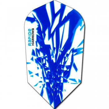 Harrows Rapide Slim Aqua on White Dart Flights