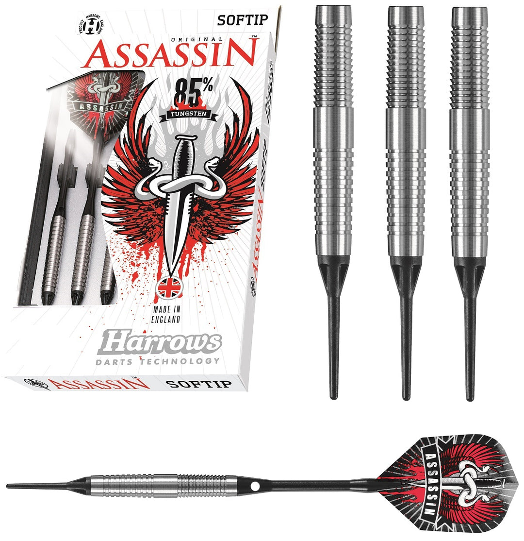Harrows Assassin 85% Tungsten Ringed Style B Soft Tip Darts