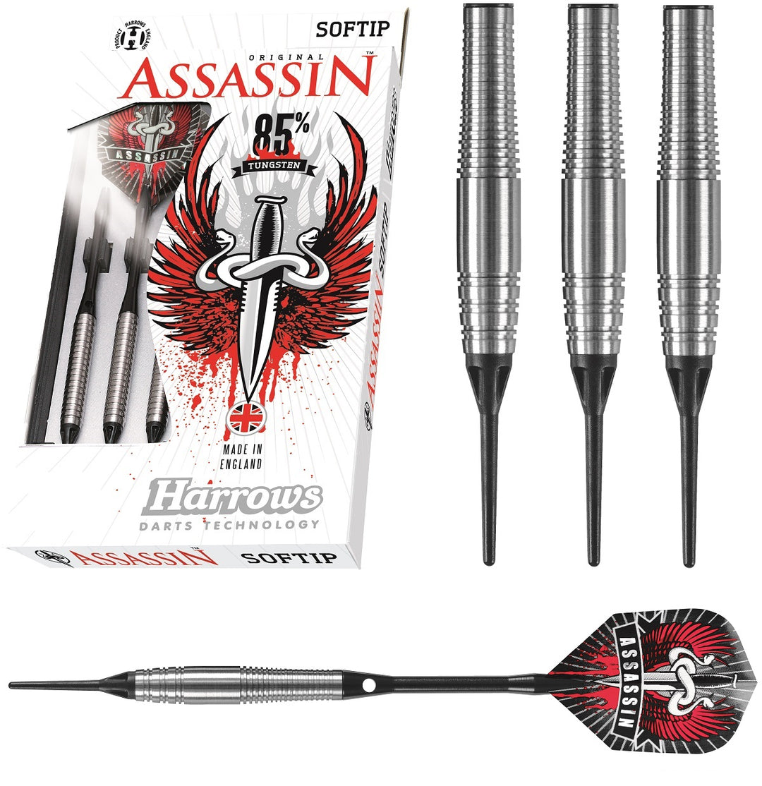 Harrows Assassin 85% Tungsten Ringed Style C Soft Tip Darts