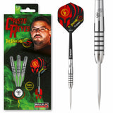 Cristo Reyes Original Steel Tip Darts main product image showing the darts, packaging, flights, shafts, and included accessories