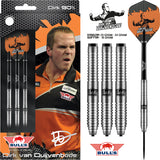 Dirk van Duijvenbode Steel Tip Darts main product image showing the darts, packaging, flights, shafts, and included accessories
