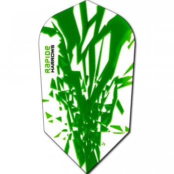 Harrows Rapide Slim Green on White Dart Flights