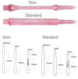 Harrows CLIC Pink System Dart Stems Shafts main product image showing the stems, packaging, and included contents