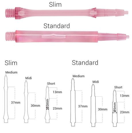 Harrows CLIC Pink System Dart Stems Shafts main product image showing the stems, packaging, and included contents
