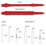 Harrows CLIC Red System Dart Stems Shafts main product image showing the stems, packaging, and included contents