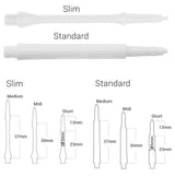 Harrows CLIC White System Dart Stems Shafts main product image showing the stems, packaging, and included contents