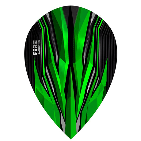 Harrows Fire Green Pear Dart Flights main image on a white background.