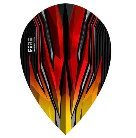 Harrows Fire Two Tone Flame Pear Dart Flights main image on a white background.