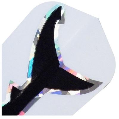 Harrows Hologram Black Shark Fin Dart Flights main image on a white background.