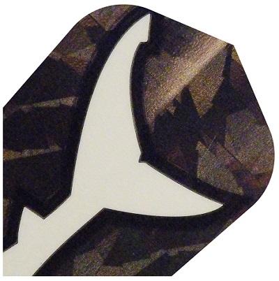 Harrows Hologram Shark Tail on Black Dart Flights main image on a white background.