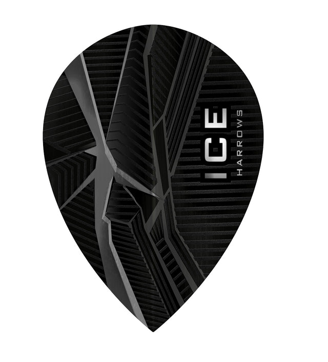 Harrows ICE Recut Black Pear Dart Flights main product image showing the flight design and product contents