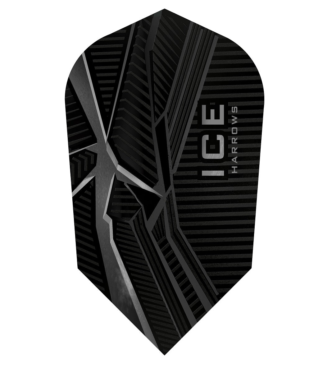 Harrows ICE Recut Black Slim Dart Flights main product image showing the flight design and product contents