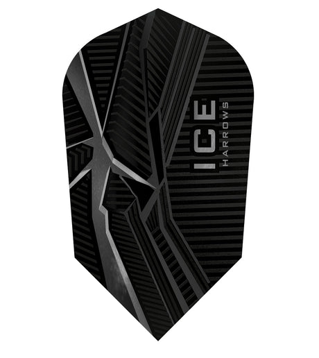 Harrows ICE Recut Black Slim Dart Flights main product image showing the flight design and product contents