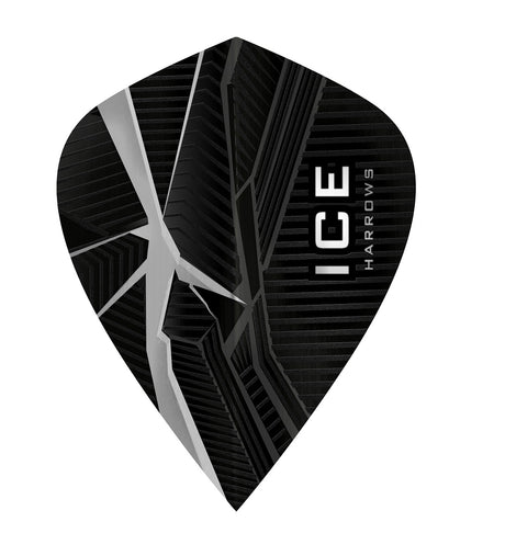 Harrows ICE Recut Clear Kite Dart Flights main product image showing the flight design and product contents