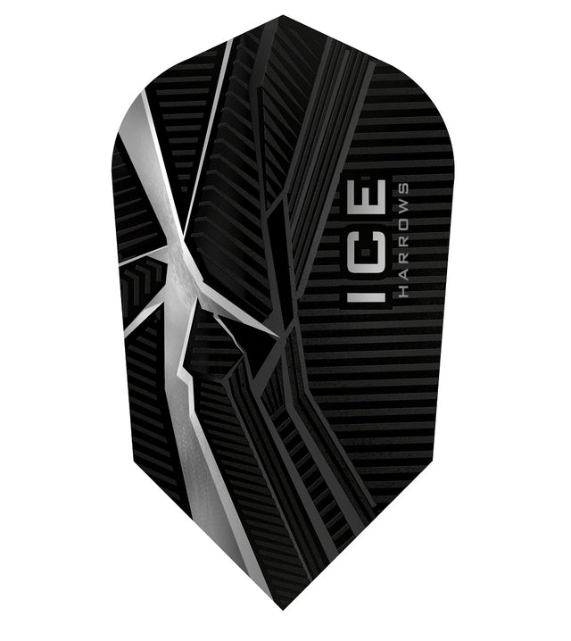 Harrows ICE Recut Clear Slim Dart Flights main product image showing the flight design and product contents