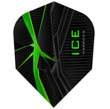 Harrows ICE Recut Green Standard Dart Flights main product image showing the flight design and product contents