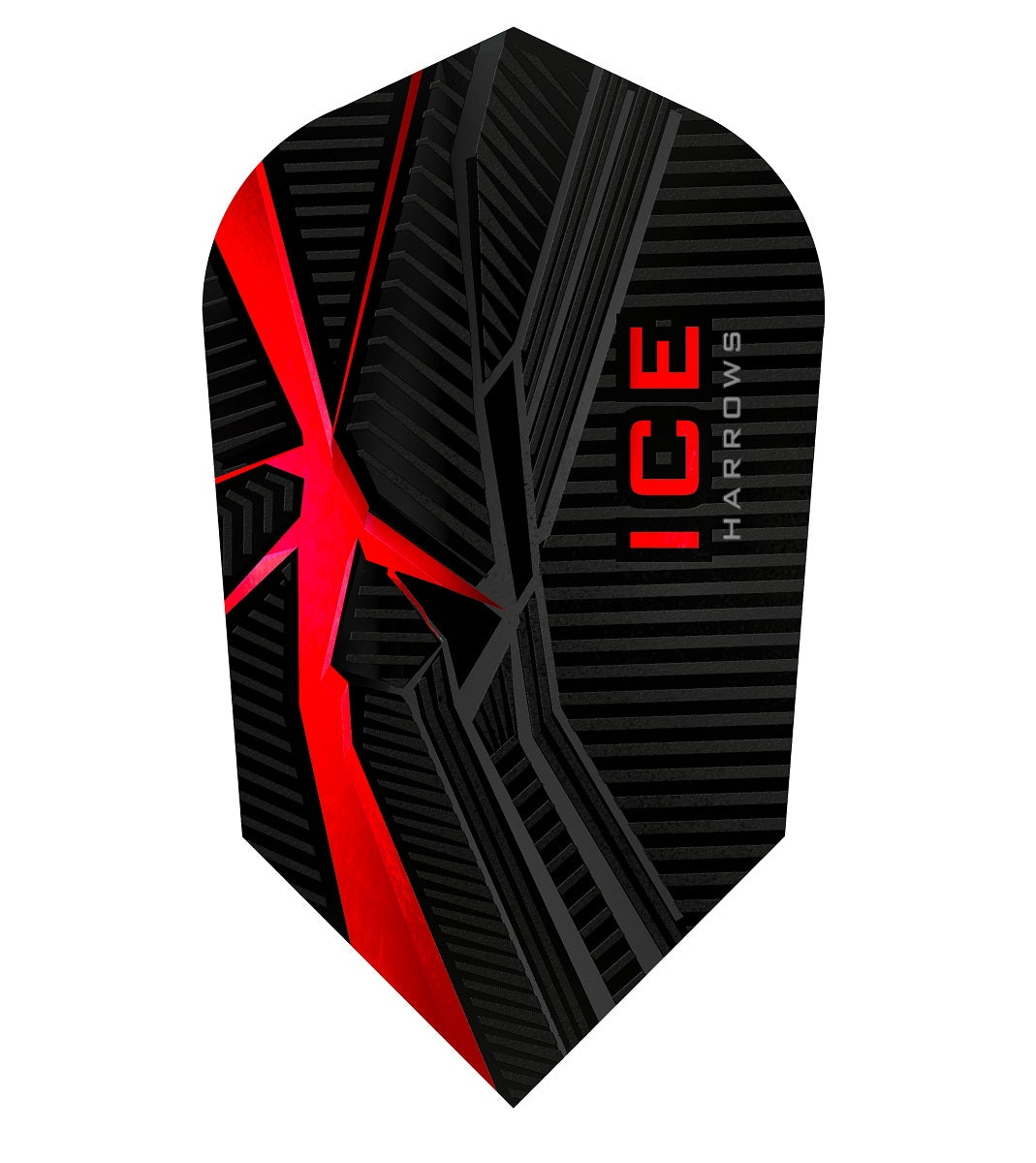 Harrows ICE Recut Red Slim Dart Flights main product image showing the flight design and product contents