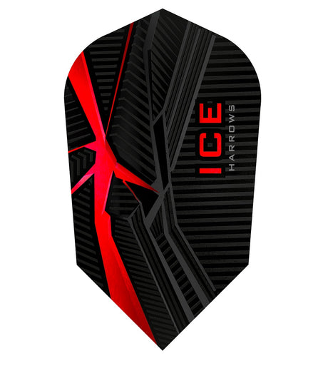 Harrows ICE Recut Red Slim Dart Flights main product image showing the flight design and product contents