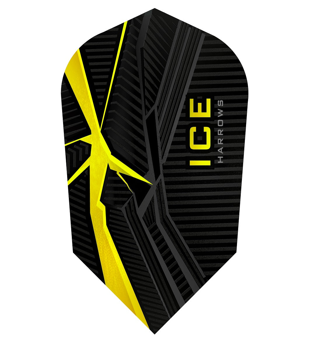 Harrows ICE Recut Yellow Slim Dart Flights main product image showing the flight design and product contents