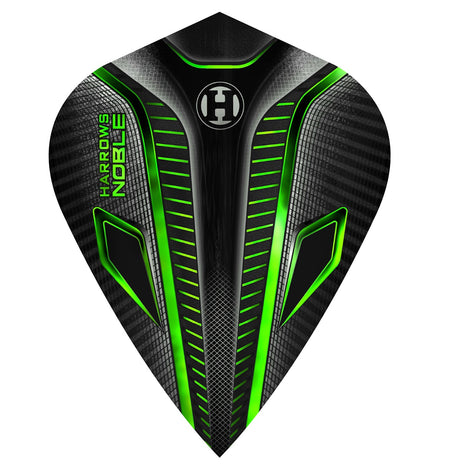 Harrows Noble Green Kite Dart Flights main image on a white background.