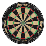 Harrows Official Competition Dartboard main product image showing the dartboard and product contents
